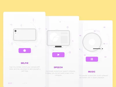 Remote control app - welcome page card control guide iphone music photo remote stop welcome