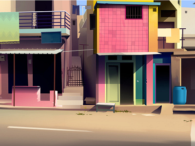 Downtown background color favela hood quartier town trystram