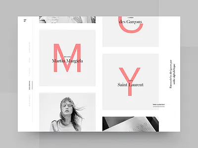 Designer Listing app cart catalog clean e commerce fashion image interface minimal shop store typography