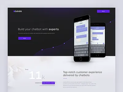 Chatbot Landing Page 10clouds chatbot contact hero home landing page ui web