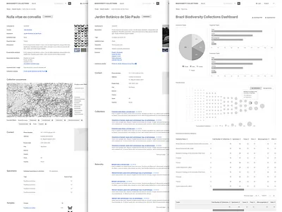 Biodiversity Collections Wireframes biodiversity brazil clean conservation environment hifi high fidelity ui ux wireframe