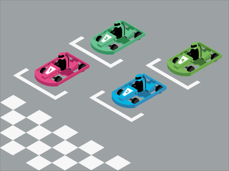 2 Dribbble Invites! animation car dribbble go kart illustration invitation invite motion race rebound shot