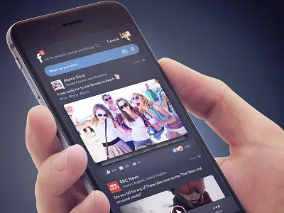 Facebook Dark Theme mockup facebook fb feed fun mockup party social