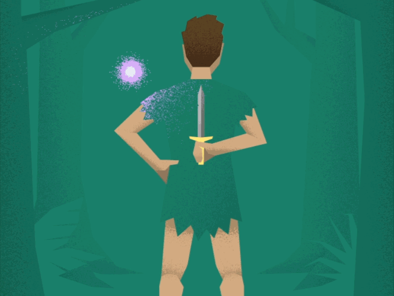 Never Grow Up... or Else animation cartoon forest gif grain james barrie lost boys neverland peter pan tinker bell trees