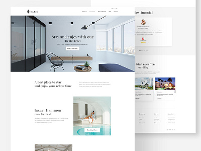 Deulin Landing Page clean design homepage hotel landing ui ux web website zihad