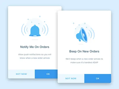Notifications pop ups app ios mobile native notification orders pop up restaurant sound wix