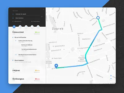 Directions module (UI challenge) app application clean component directions flat mario minimal module simic ui ux