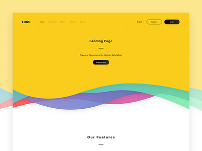 Landing Page WIP app black clean dashboard educational landing page modern simple web website yellow