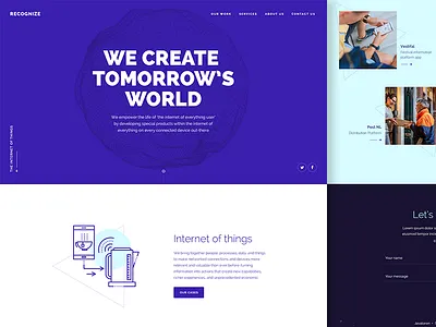 Recognize clean illustrations internet landing photography purple technology web white world