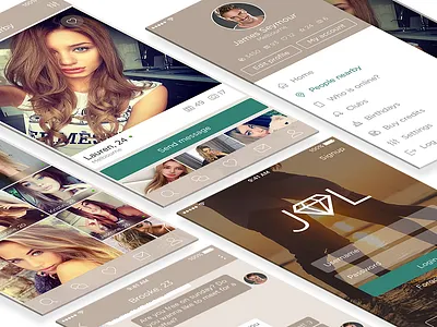 Jewel - Dating App Concept app chat dating ios iphone mobile sketch ui ux wireframe
