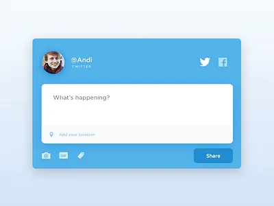 Compose new tweet buffer dailyui facebook share social social media status tweet twitter