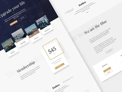The Blue - Homepage cards homepage landing layout luxury membership minimal new serif ui