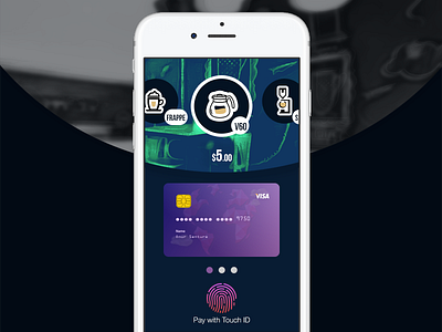 Daily UI Challange No.2 - CC Checkout checkout coffee credit card dailyui frappe iphone mobile siphon touch id v60