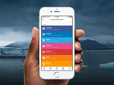 Contact information 045 contact dribbble email facebook linkedin pinterest social twitter web website