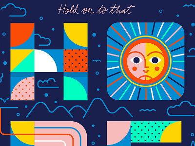 Hope clouds color hope lettering mountains shapes sun type typography usa