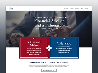 LBA Wealth Management Home Page brand design home homepage management page wealth web web design website