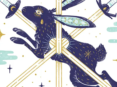 III of Swords afterhours animal bunny geometric occult rabbit sword tarot