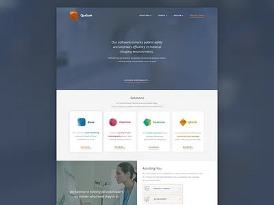 Qaelum - Home care health home online hospital identity landing logos medical page polygon website