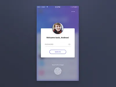 Lockscreen Touch ID app bank dailyui lockscreen login payment sign in touch touch id unlock