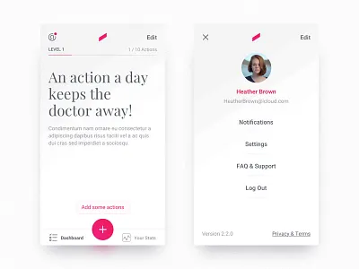 Dashboard & Profile UI Exploration android app dashboard design interface ios iphone light profile ui ux white