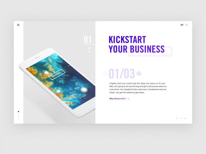 Kickstart Split Site animation app concept interface smartwatch split ui ux website