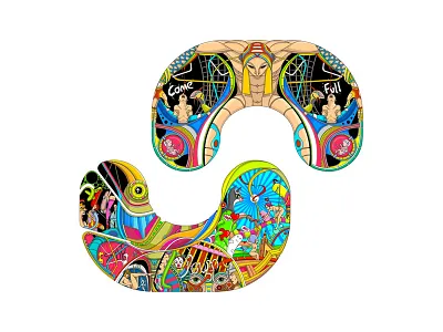 Filling the S concept drawing flat illustration s typography