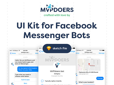 UI kit for Facebook Messenger Bots bot chatbot doers facebook messenger mvp mvpdoers ui kit