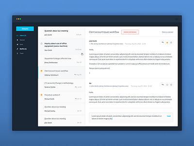 Mail client app email gmail inbox mail mailer message ui ux
