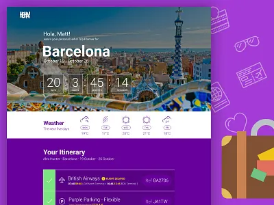 HEHA! Post-Booking Experience design icons travel ui ui design