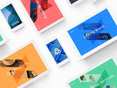 QISIKE BRAND brand connection hexagon logo logotyepe pattern peak q