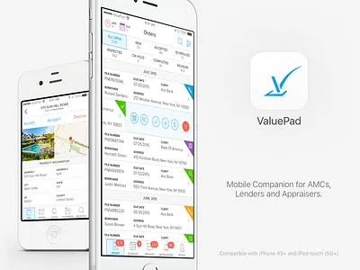 ValuePad Mobile Companion app dashboard documents iphone manage minimal saas service simple ui ux web