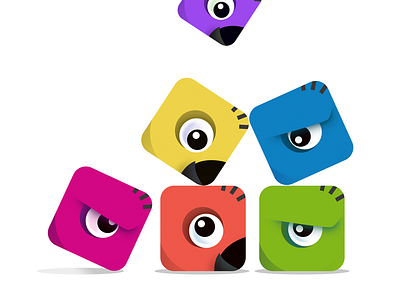 Animal Blocks - Game Concept animal bird blocks concept game illustration monster parrot puzzle