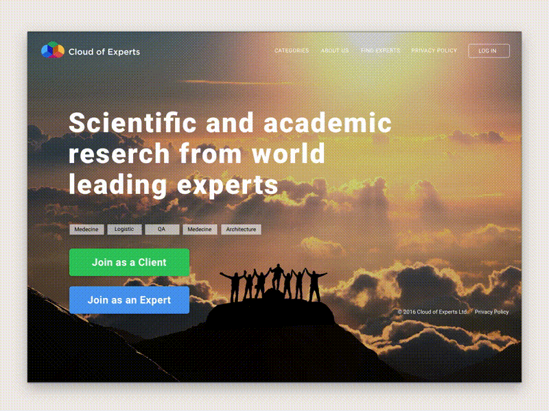 Cloud Of Experts animation design django gif interaction interface material science ui ux web