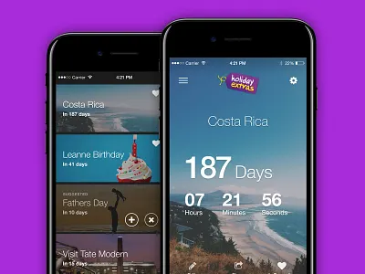 Countdown App for Holiday Extras app countdown design ios mobile ui ui design