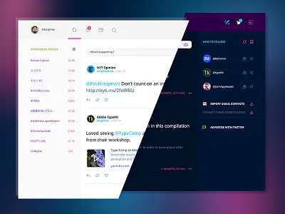 Reimagining Twitter flat fluid interface modern responsive twitter ui ux