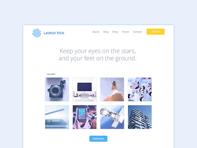 Company Website UI drone gallery glow launch light menu news quote rocket tech ui website