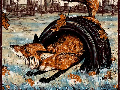 Avett Brothers Nov. 11 avett brothers city detroit fall fox gigposter screenprint snow tire winter