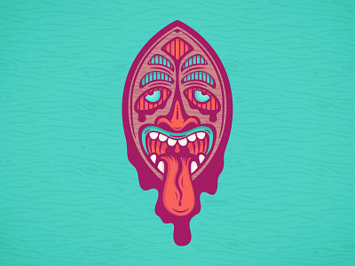 Tiki time art design icon illustration tiki tropical vector