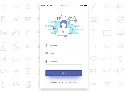 Sign Up DUI dui flat illustration ios mobile register signup ui ux