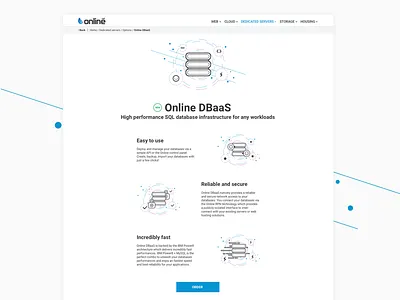 DBaaS app dbaas feature icon landing page online.net web website