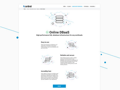 DBaaS app dbaas feature icon landing page online.net web website