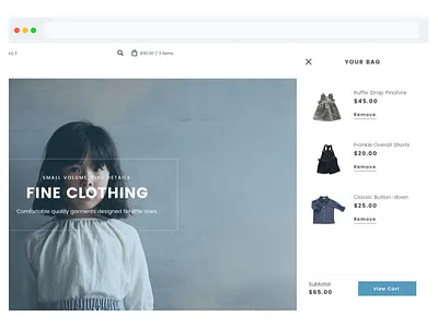 Mini Cart (sidebar) blue button cart clean ecommerce mini cart minimal sidebar store theme ui
