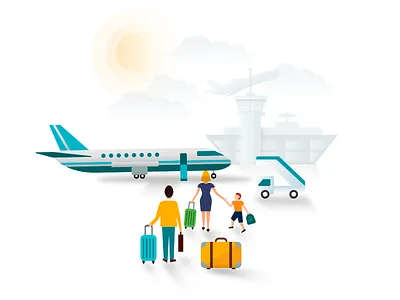 Timeline event illustrations airport boarding flight illustration plane timeline