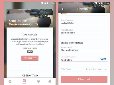 DailyUI #002 - Checkout android bottom navigation challenge checkout daily daily ui input labels shifting bottom navigation bar subscription text field ui