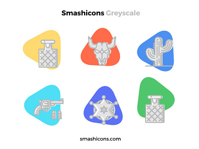 Wild West Icons (Greyscale Style) │ 31450 icons smashicons ui vector wild west