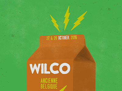 Wilco Milk Carton Amp amplifier bolts brussels design europe gig poster illustration milk carton music poster rock wilco