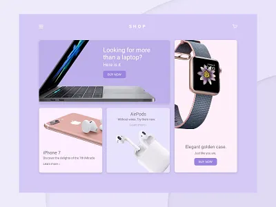 TechShop apple card earpods flat iphone iwatch lilac mac shop ui