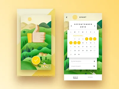 Habit #1 app calendar card dashboard edit illustration ui