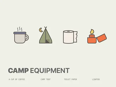 Let's Go Camping camp coffee create freebie icon lighter paper sketch tent