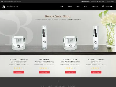 Simple Beauty Ecommerce Homepage Second Version WIP clean ecommerce flat homepage modern online store product shop store web web design